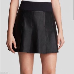 NWOT Vince Goat Leather Pleated Skirt
